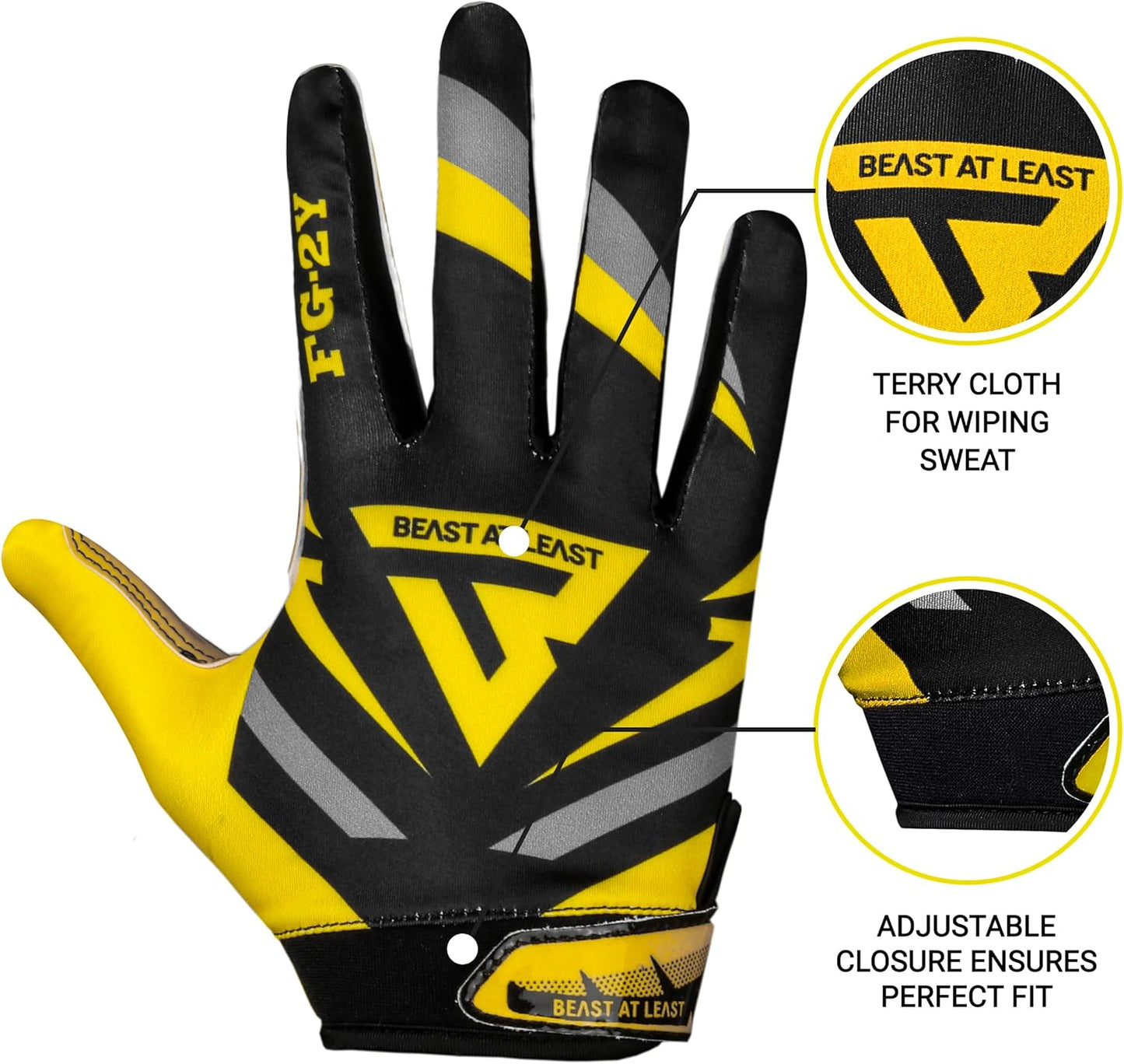 Youth Football Gloves, Sticky Wide Receiver Gloves for Kids & Adults, Flag Football Gloves with Enhanced Silicone Grip for Men Women, Breathable Football Gloves