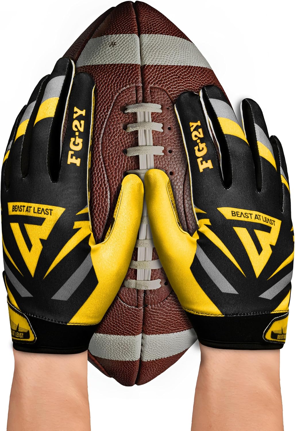 Youth Football Gloves, Sticky Wide Receiver Gloves for Kids & Adults, Flag Football Gloves with Enhanced Silicone Grip for Men Women, Breathable Football Gloves