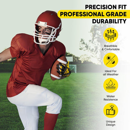Youth Football Gloves, Sticky Wide Receiver Gloves for Kids & Adults, Flag Football Gloves with Enhanced Silicone Grip for Men Women, Breathable Football Gloves