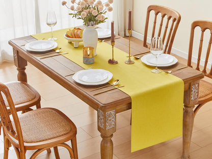 Yellow Table Runner Seasonal Autumn Kitchen Dining Coffee Table Decoration 72 Inches Long Waterproof Farmhouse Rustic Table Runner Halloween Home Wedding Party Birthday Decor 16x72Inch
