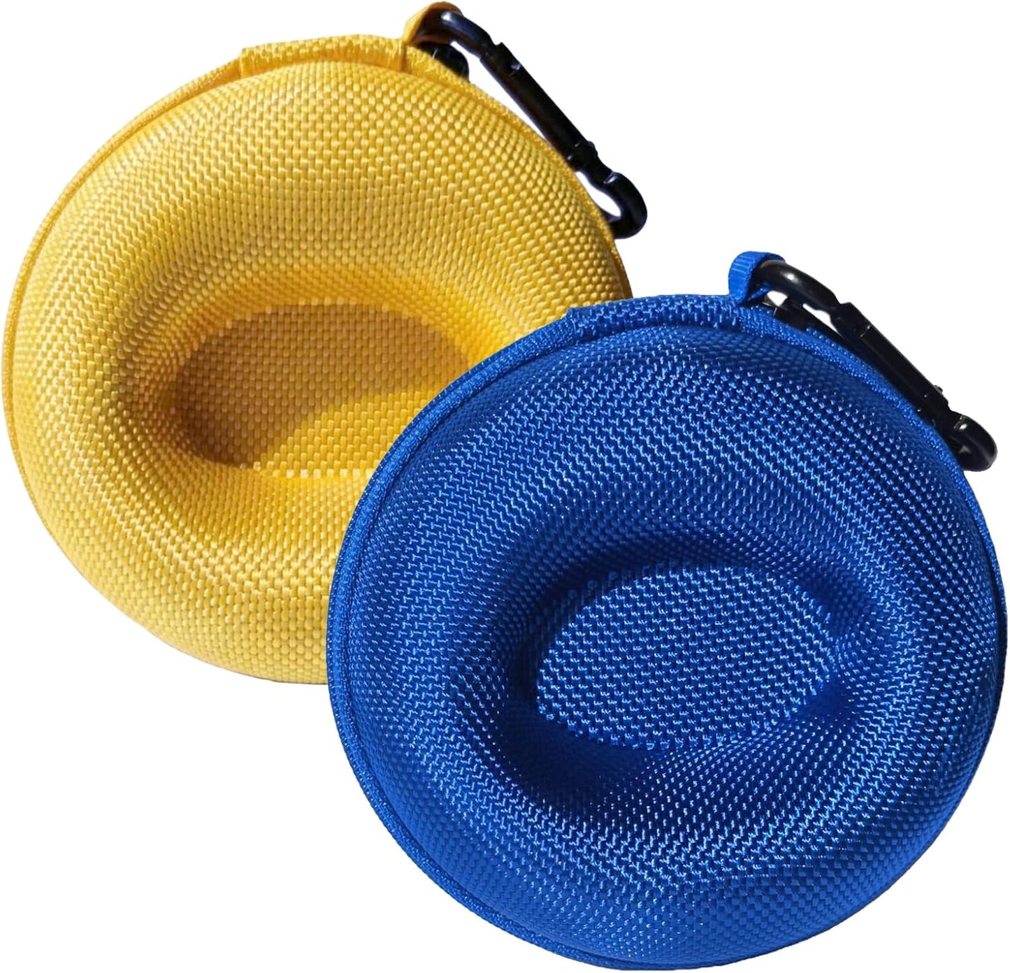 Portable Single Watch Cases | Zippered Travel Storage Boxes with Soft Cushion For Wristwatches & Smart Watches up to 50mm Compact Protection for Men & Women (Blue+Yellow)