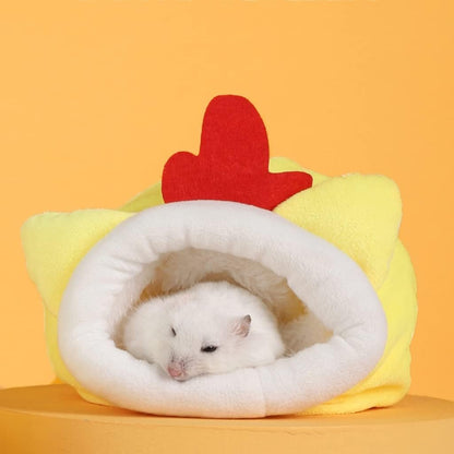 Hamster Hammock Winter Warm Velvet Small Pet Cage Sleep Nest Bed for Guinea Pigs Hedgehog Squirrel Cage Accessories Soft Breathable for Autumn Winter (Yellow)