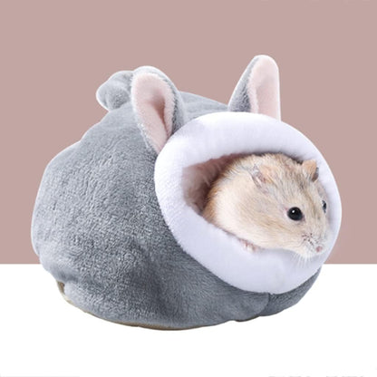 Hamster Hammock Winter Warm Velvet Small Pet Cage Sleep Nest Bed for Guinea Pigs Hedgehog Squirrel Cage Accessories Soft Breathable for Autumn Winter (Yellow)