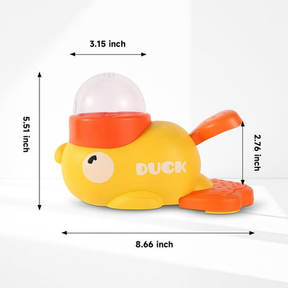 Interactive Duck Dog Treat Dispenser Toy – Slow Feeder Puzzle for Dogs with Bonus Chew Rope Toy, Tail Press Food Dispenser, Fun Training & Enrichment Feeder, Easy to Clean (Yellow)