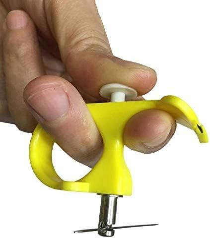 Needle Puller, 3 in 1 Thread Cutter Sewing Thimble Shielded Protector Pin Needles Quilting Craft Accessories DIY Sewing Tools (Yellow)