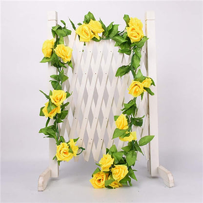 2 Pack 4.2 Feet/Piece Artificial Flower Vine Rattan Hanging Silk Rose Garland for Wedding Venue Backdrops Flower Walls Photo Background Bridal Showers, Baby Showers, and Event Decor (Yellow)