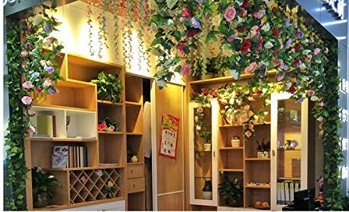2 Pack 4.2 Feet/Piece Artificial Flower Vine Rattan Hanging Silk Rose Garland for Wedding Venue Backdrops Flower Walls Photo Background Bridal Showers, Baby Showers, and Event Decor (Yellow)