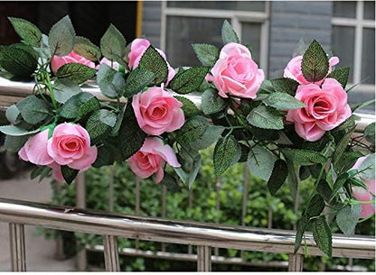 2 Pack 4.2 Feet/Piece Artificial Flower Vine Rattan Hanging Silk Rose Garland for Wedding Venue Backdrops Flower Walls Photo Background Bridal Showers, Baby Showers, and Event Decor (Yellow)