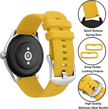 Anbeer Silicone Watch Band 16mm 18mm 20mm 22mm 24mm 19mm 21mm Quick Release Rubber Watch Straps for Men Women,Stainless Steel Buckle