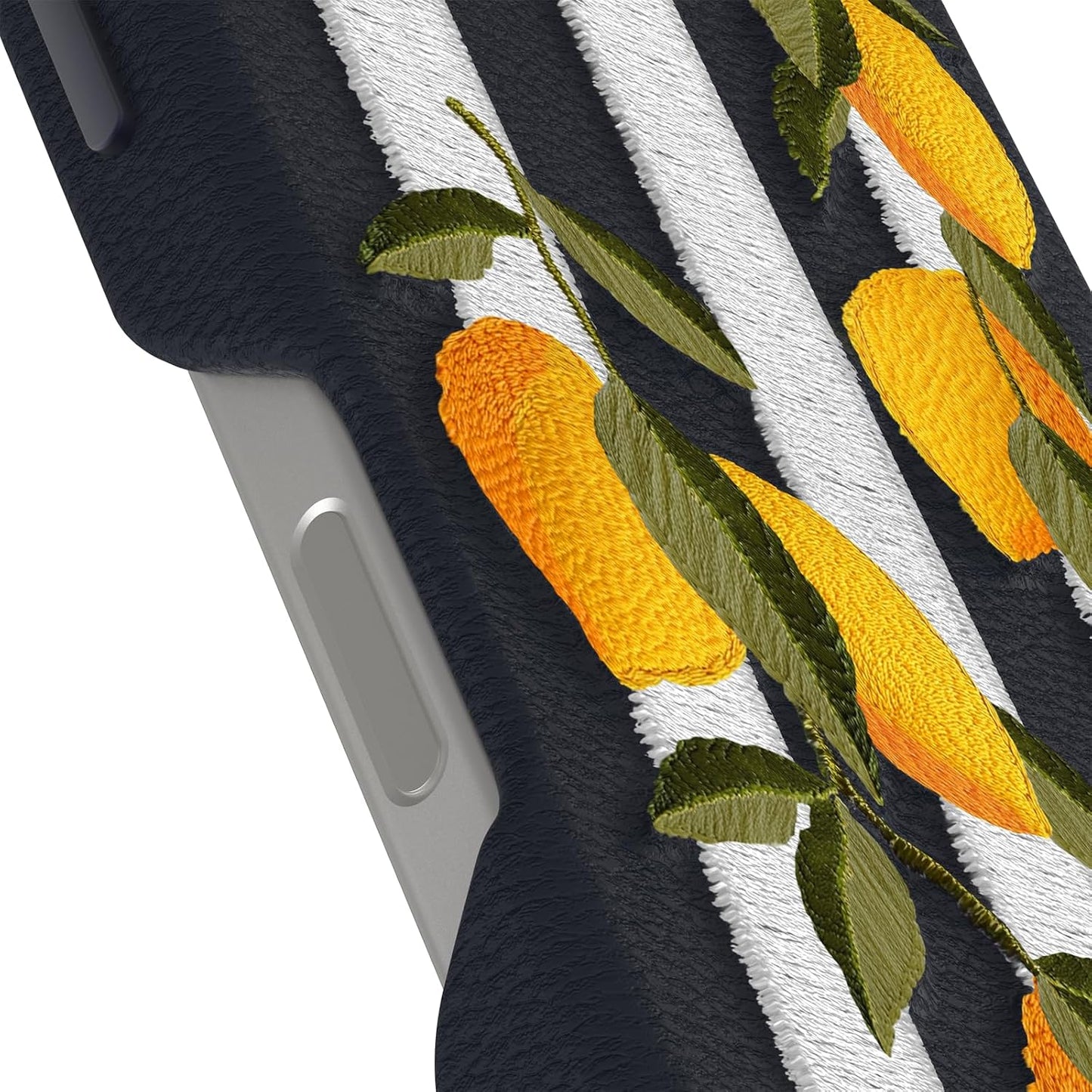 iPhone 16 - Cactus Leather MagSafe Case - Lemon | Cactus Based Leather - Felt Lining - Slim - Raised Edges - Metal Buttons - 3X MIL Drop Protection - Non-Retail Packaging