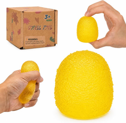 2.16in Squishy Ice Cube Squeeze Toy, Soft Slow Rebound Sensory Toy for Stress and Anxiety Relief, Portable Hand Squeeze Desk Toy, Gift for Boys Girls Kids and Adults Age 3+ (Small Yellow)