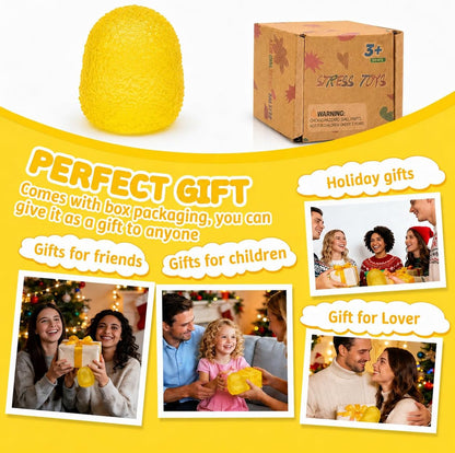 2.16in Squishy Ice Cube Squeeze Toy, Soft Slow Rebound Sensory Toy for Stress and Anxiety Relief, Portable Hand Squeeze Desk Toy, Gift for Boys Girls Kids and Adults Age 3+ (Small Yellow)