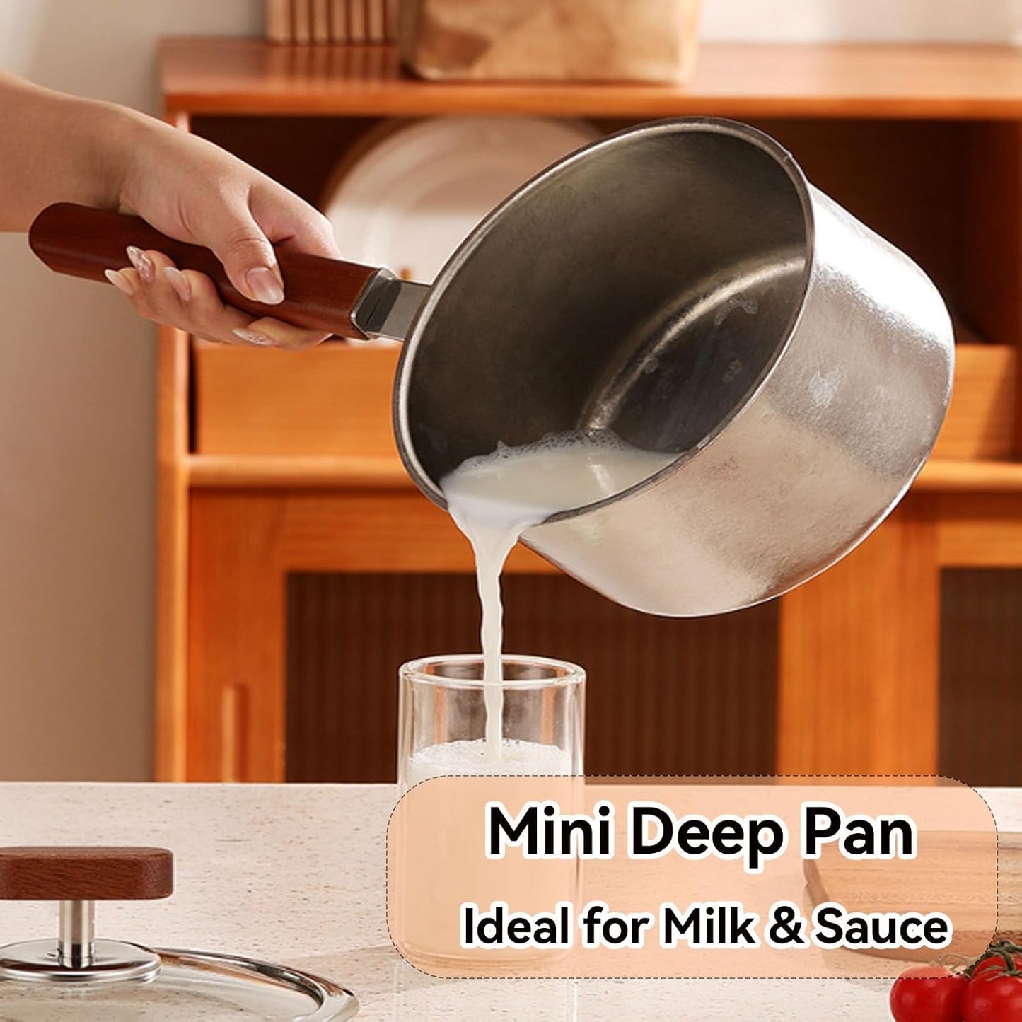 Titanium Saucepan pure, Titanium Pans for Cooking, Upgrade Non Stick No Coating Deep Frying Pan, Multipurpose Sauce Pan for Cooking, Dishwasher&Oven Safe, Works on All Stoves,Yellow