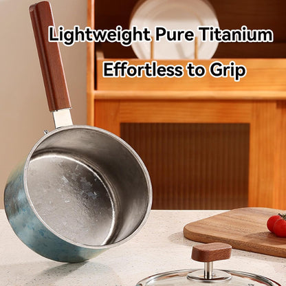 Titanium Saucepan pure, Titanium Pans for Cooking, Upgrade Non Stick No Coating Deep Frying Pan, Multipurpose Sauce Pan for Cooking, Dishwasher&Oven Safe, Works on All Stoves,Yellow