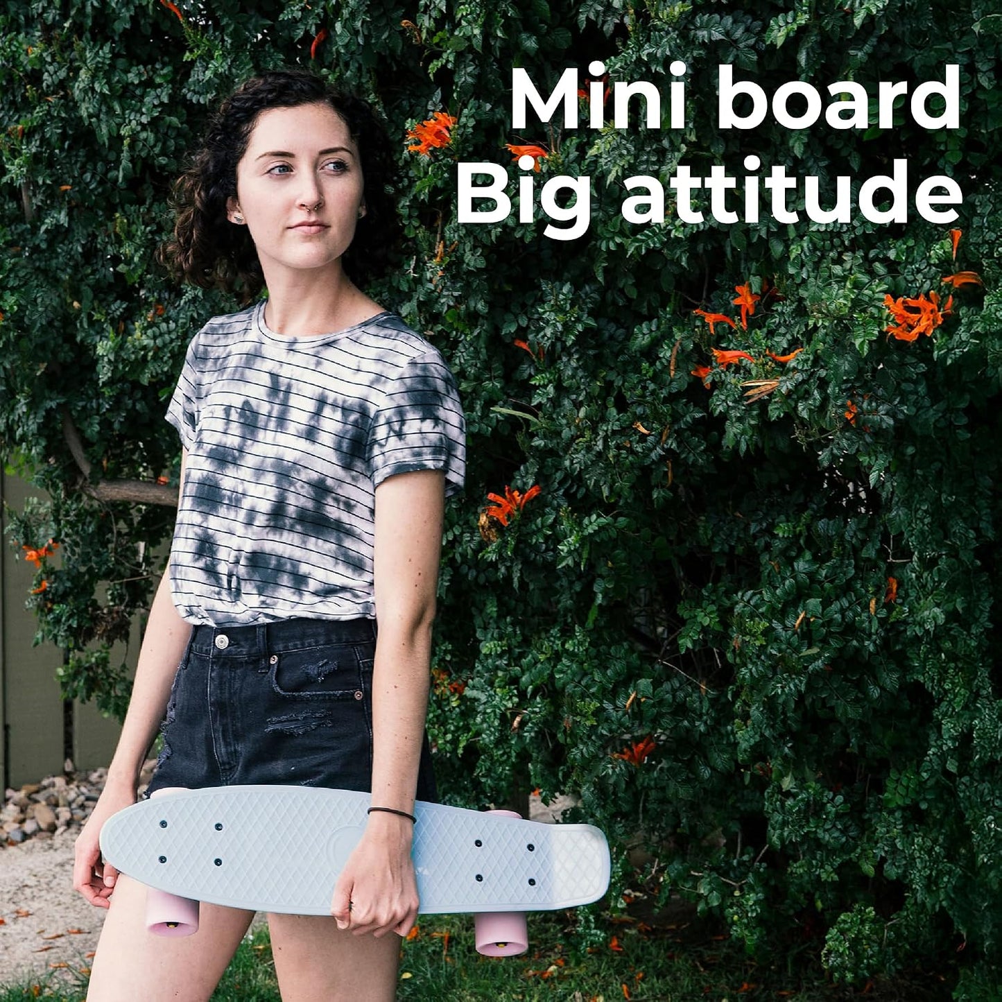 22" Complete Mini Cruiser Plastic Skateboard