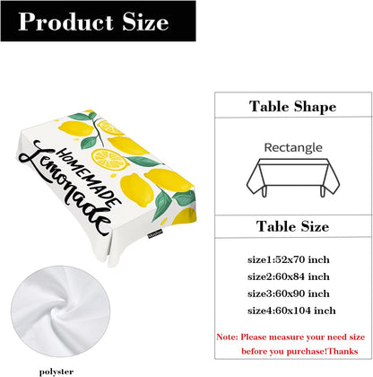 Lemon Tablecloth 52x70 Inch Rectangle Tablecloth