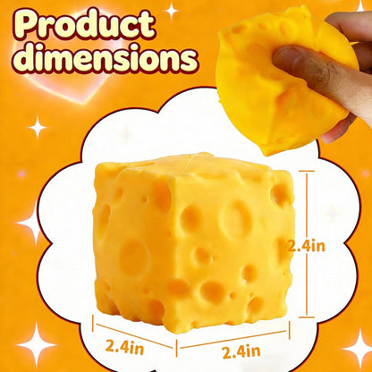 2 Packs Cheese Squishy Slow Rising, Squishy Squeeze Yellow Cheese Block, Soft Novelty Toy, Stress Balls for Adults Rebounding Sensory Squishys Cheese (Yellow)