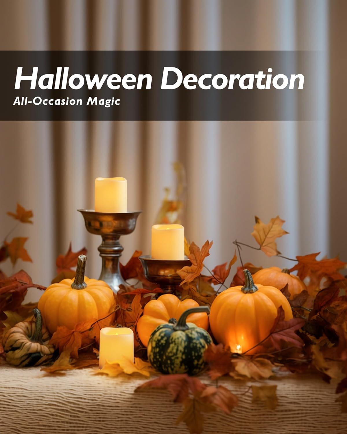 24 Pack Ivory Flameless Flickering LED Votive Tealights Candles | Battery operated, 200+ hr runtime, amber yellow glow, ivory shell, 1.5"D, 1.6"H for wedding, Halloween & Christmas decor