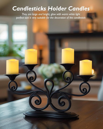 24 Pack Ivory Flameless Flickering LED Votive Tealights Candles | Battery operated, 200+ hr runtime, amber yellow glow, ivory shell, 1.5"D, 1.6"H for wedding, Halloween & Christmas decor