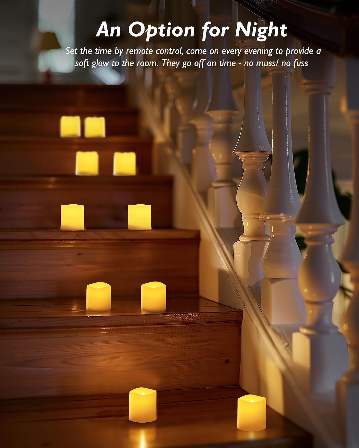 24 Pack Ivory Flameless Flickering LED Votive Tealights Candles | Battery operated, 200+ hr runtime, amber yellow glow, ivory shell, 1.5"D, 1.6"H for wedding, Halloween & Christmas decor