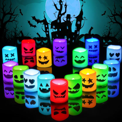 24 Pack Ivory Flameless Flickering LED Votive Tealights Candles | Battery operated, 200+ hr runtime, amber yellow glow, ivory shell, 1.5"D, 1.6"H for wedding, Halloween & Christmas decor