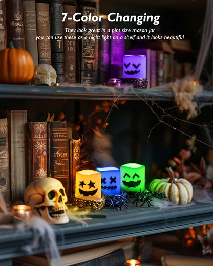 24 Pack Ivory Flameless Flickering LED Votive Tealights Candles | Battery operated, 200+ hr runtime, amber yellow glow, ivory shell, 1.5"D, 1.6"H for wedding, Halloween & Christmas decor