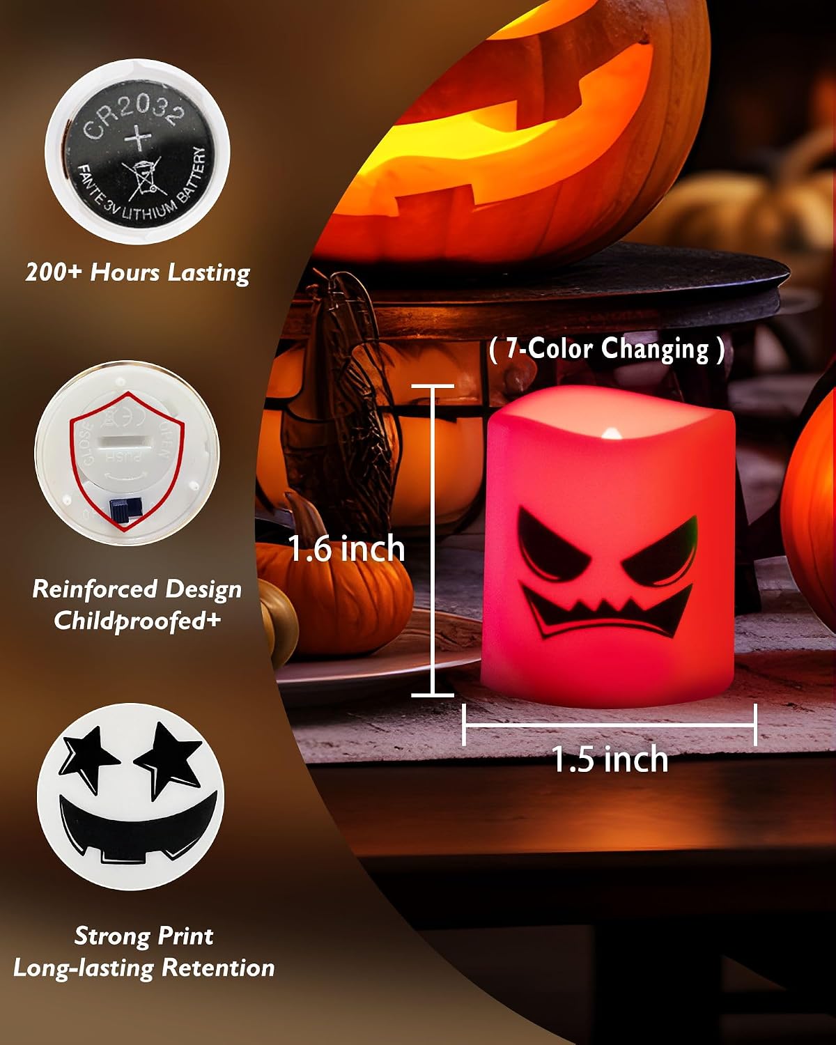 24 Pack Ivory Flameless Flickering LED Votive Tealights Candles | Battery operated, 200+ hr runtime, amber yellow glow, ivory shell, 1.5"D, 1.6"H for wedding, Halloween & Christmas decor