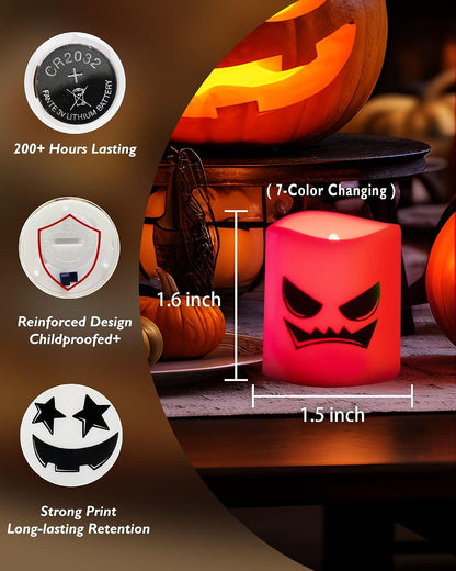 24 Pack Ivory Flameless Flickering LED Votive Tealights Candles | Battery operated, 200+ hr runtime, amber yellow glow, ivory shell, 1.5"D, 1.6"H for wedding, Halloween & Christmas decor
