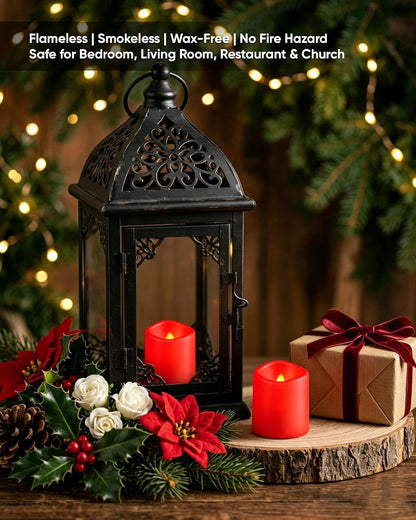 24 Pack Ivory Flameless Flickering LED Votive Tealights Candles | Battery operated, 200+ hr runtime, amber yellow glow, ivory shell, 1.5"D, 1.6"H for wedding, Halloween & Christmas decor