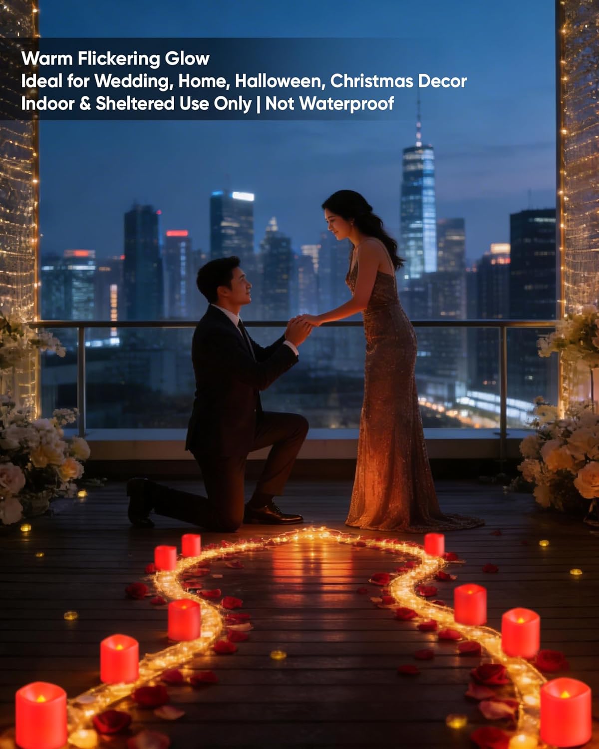 24 Pack Ivory Flameless Flickering LED Votive Tealights Candles | Battery operated, 200+ hr runtime, amber yellow glow, ivory shell, 1.5"D, 1.6"H for wedding, Halloween & Christmas decor