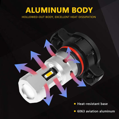 PSX24W 2504 LED Yellow Fog Light Bulbs 3800 Lumens Super Bright CSP 12276 Replacement for Car Truck Foglight Lamps, 3000K Golden Yellow
