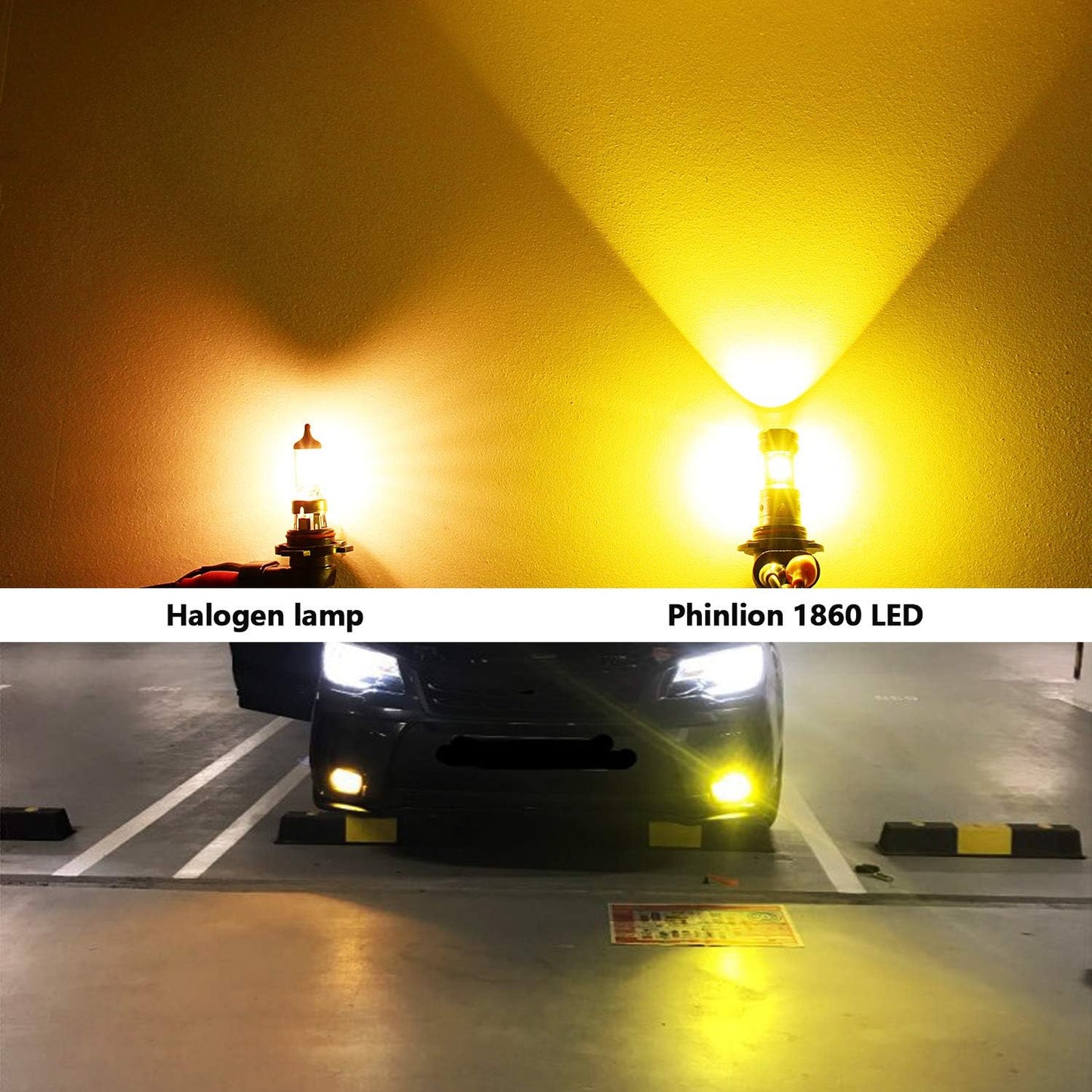 PSX24W 2504 LED Yellow Fog Light Bulbs 3800 Lumens Super Bright CSP 12276 Replacement for Car Truck Foglight Lamps, 3000K Golden Yellow