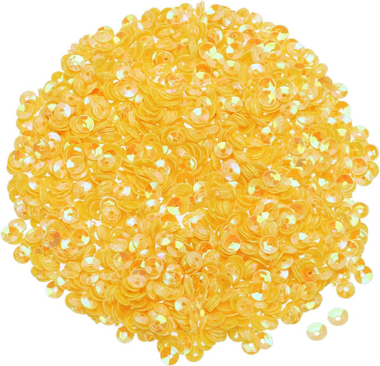Glitter Sequins 3000Pcs - 4MM Cup Embroidery Sequins for Jewelry Making Crafts Sewing, Yellow