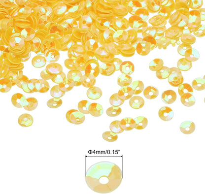 Glitter Sequins 3000Pcs - 4MM Cup Embroidery Sequins for Jewelry Making Crafts Sewing, Yellow