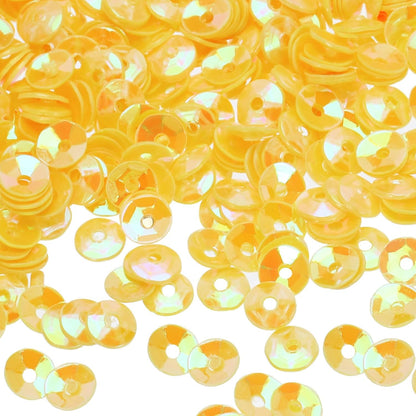 Glitter Sequins 3000Pcs - 4MM Cup Embroidery Sequins for Jewelry Making Crafts Sewing, Yellow