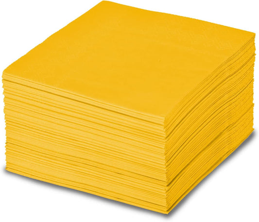 Cocktail Napkins 3-ply 80PCS Yellow Beverage Napkin Disposable Paper Cocktail Napkins Dinner Napkins for Birthday Graduation Party Restaurant Bar Picnic