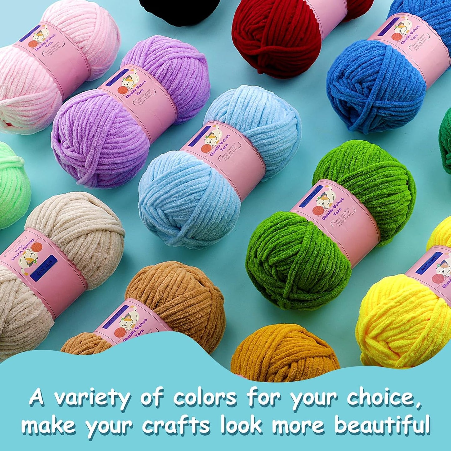 Chunky Yarn for Crocheting - Chenille Yarn for Knitting - Bulky Blanket Yarns for Crocheting Blankets Amigurumi Craft Hat Shoes, Plush Fluffy Soft Yarns 71 yds/3.5 oz Each Skein(Chicken Yellow)