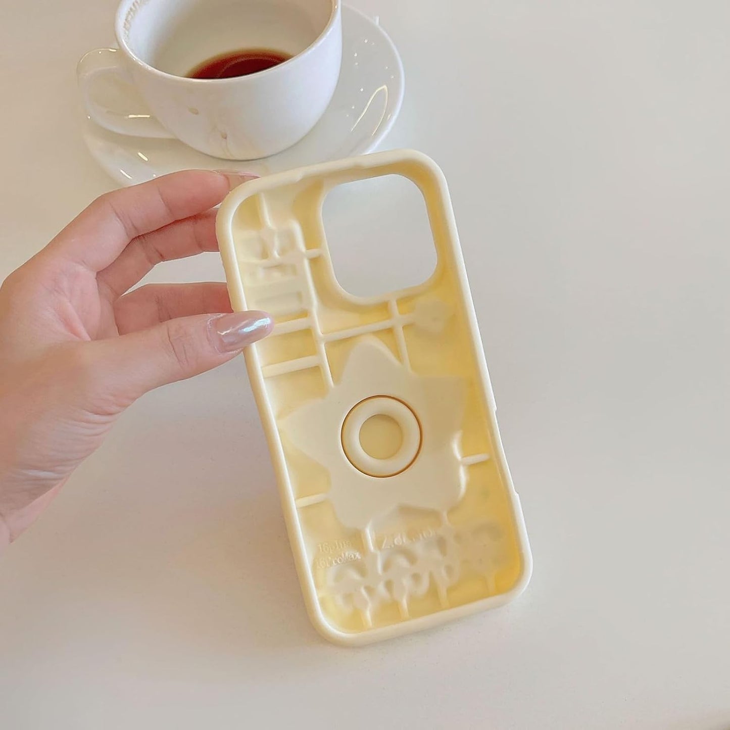 for iPhone 16 Pro Max Case 3D Cute Stars Silicone Cover with 3D Star Pop-Up Mirror Stand and Grip Phone Case Kids Girls Soft Protective Shockproof TPU Cover for iPhone 16 Pro Max-Yellow