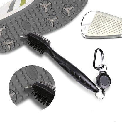 Golf Towels, Microfiber Waffle Pattern Tri-fold Golf Towel - Brush Tool Kit with Club Groove Cleaner, with Clip Men Women Golf Gifts (Yellow Towel+Black Brush)