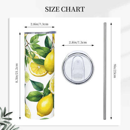 Lemon Tumbler Stainless Steel Vacuum Insulated Coffee Mugs Cup Travel Mug 20 OZ For Home Office Sport Party Gifts…