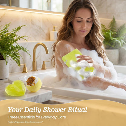 Self Care Gifts for Women, Yellow Spa Gift Box | Plush crochet feel, bath care, cozy rest, drink moments, keepsake, birthdays, home spa, for mom, friend, sister, coworker