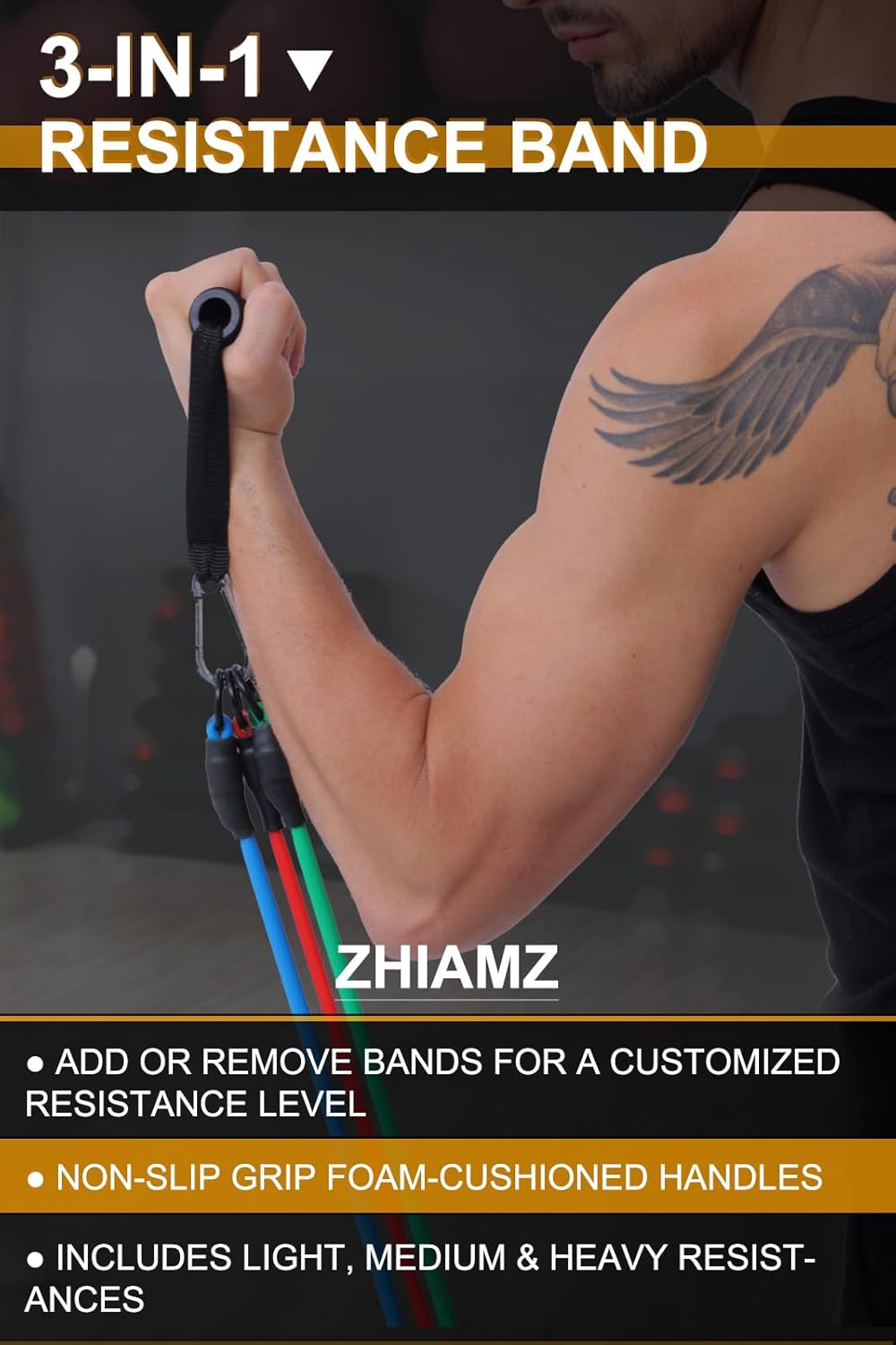 Resistance Bands with Handles, Exercise Bands with Handles, Door Anchor | Physical Therapy & Rehab, Home Workout Pilates Yoga, Non-Slip Handles, Portable Travel, TPE
