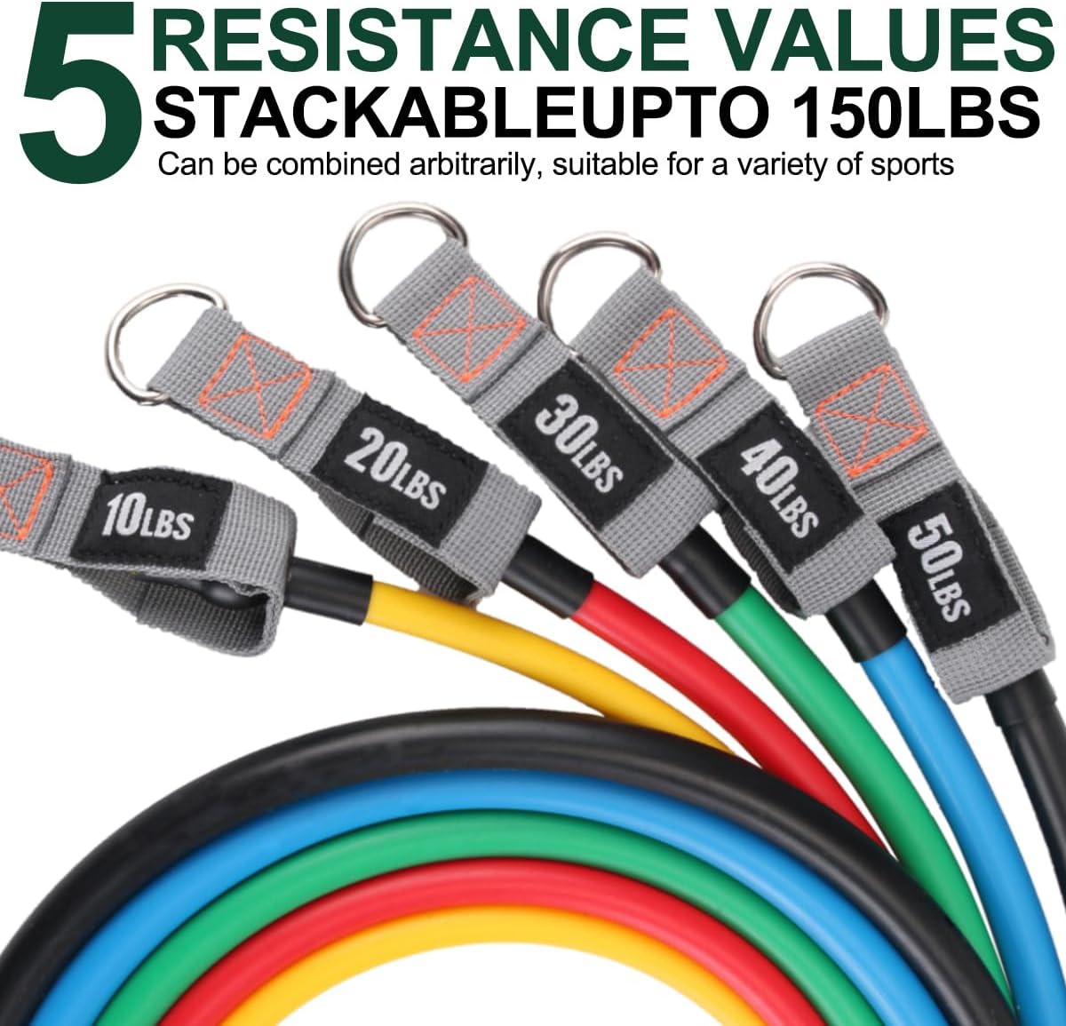 Resistance Bands with Handles, Exercise Bands with Handles, Door Anchor | Physical Therapy & Rehab, Home Workout Pilates Yoga, Non-Slip Handles, Portable Travel, TPE