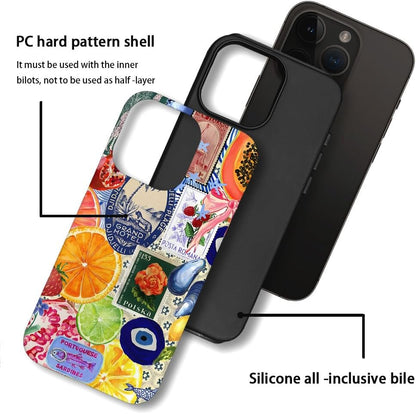 Compatible with for iPhone 16 Pro,Fruit Lemon European Summer Collage Phone Case for Girl Women Boy Men,Scratch Resistant Shockproof Cover Phone Case for iPhone 16 Pro