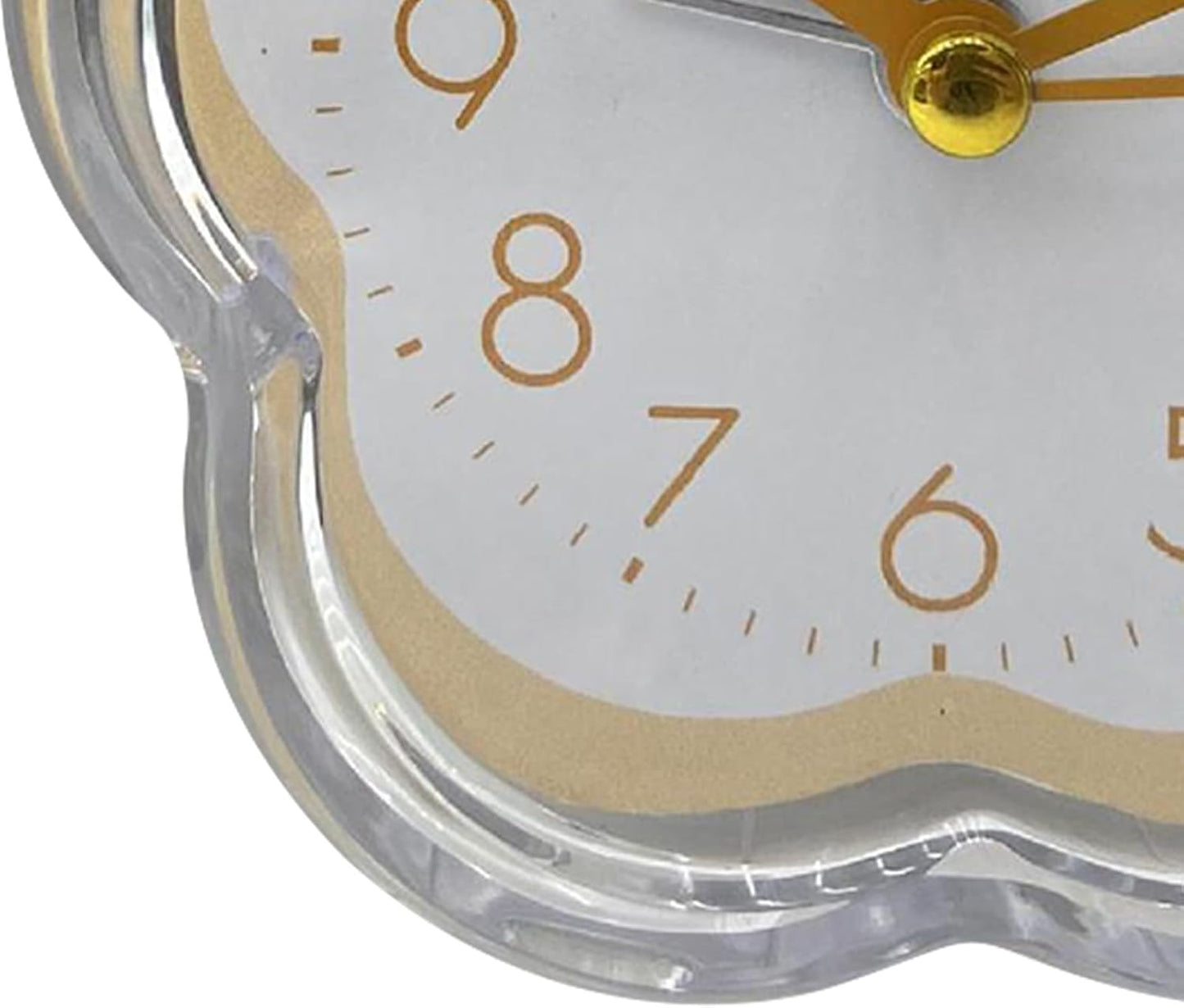 Small Cute Alarm Clock, Low Noise Transparent Alarm Clock Flower Shape Tableclock Loud Twin Bell Battery Operated for Living Room Bedroom Bedside Desktop (Yellow)