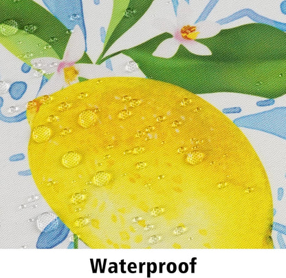 Round Tablecloth Waterproof Fabric 60x60 inch French Lemon Tablecloth for Kitchen Dining Room