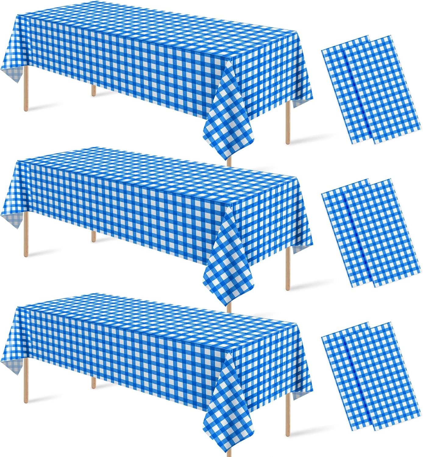 3 Pcs Yellow Gingham Tablecloth Decorations, Disposable Plastic Yellow Checkered Tablecloth Buffalo Plaid Table Cover for Baby Shower Bridal Wedding Birthday Party Supplies,54 x 108 Inch