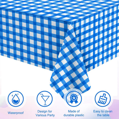 3 Pcs Yellow Gingham Tablecloth Decorations, Disposable Plastic Yellow Checkered Tablecloth Buffalo Plaid Table Cover for Baby Shower Bridal Wedding Birthday Party Supplies,54 x 108 Inch