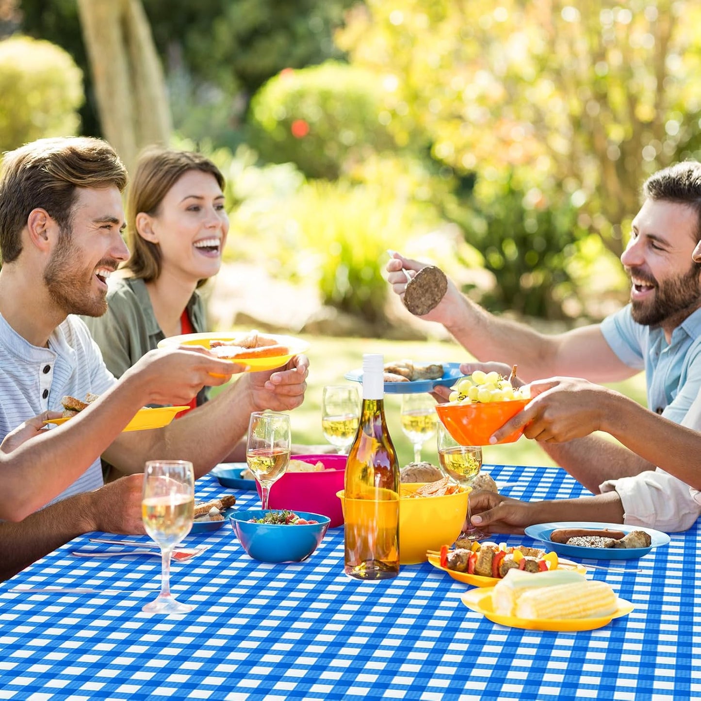 3 Pcs Yellow Gingham Tablecloth Decorations, Disposable Plastic Yellow Checkered Tablecloth Buffalo Plaid Table Cover for Baby Shower Bridal Wedding Birthday Party Supplies,54 x 108 Inch