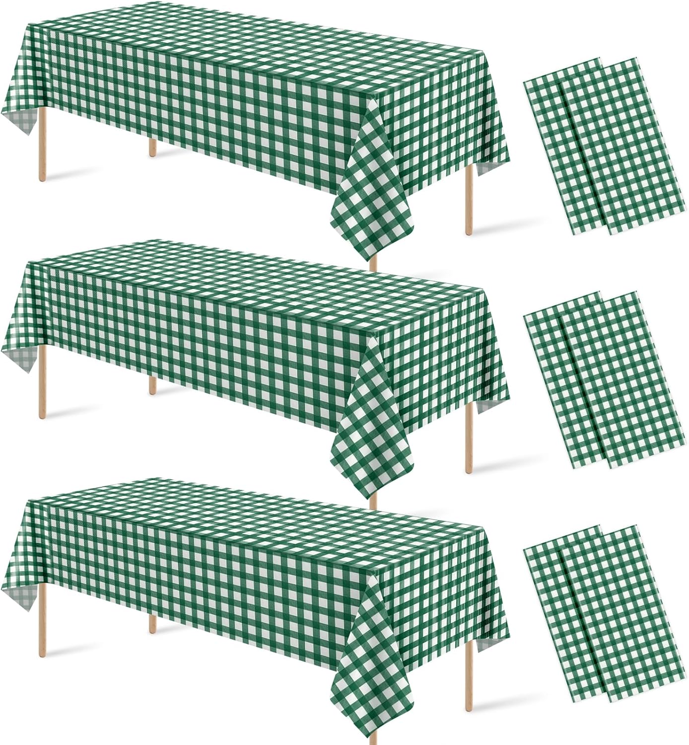 3 Pcs Yellow Gingham Tablecloth Decorations, Disposable Plastic Yellow Checkered Tablecloth Buffalo Plaid Table Cover for Baby Shower Bridal Wedding Birthday Party Supplies,54 x 108 Inch